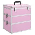 vidaXL Sminklåda 37x24x40 cm rosa aluminium -  Sminkväskor & necessärer