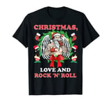 Heavy Hard Metal Santa Christmas, Love And Rock 'N' Roll T-Shirt