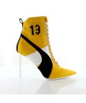 Puma Fenty by Rihanna 13 Yellow Black Leather Womens High Heel Shoes 363038 01 - Size UK 3