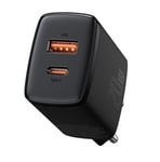 Baseus Kompakt snabbladdare USB / USB Typ C 20W 3A Power Delivery Quick Charge 3.0 svart (CCXJ-B01)