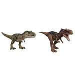Jurassic World Dominion Dinosaur T Rex Toy Dominion Roar Strikers Rajasaurus Dinosaur Action Figure with Roaring Sound and Attack Action, Toy Gift Physical & Digital Play ​, HDX35