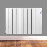 Futura 1500W White Oil Filled Radiator Heaters for Home, 24/7 Day Timer Electric Heater Lot 20 & Advanced Thermostat Control, Wall Mounted Low Energy Electric Radiator with Child Lock