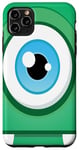 Coque pour iPhone 11 Pro Max Happy Face Mignon Bigfoot Monstre à un œil carré Vert