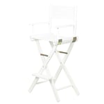 Jiangang shop-stool Home Portable Folding Chair丨Makeup Telescopic Artist High-footed Director Chair丨Wood Foldable Outdoor High Chair丨Tall Makeup Chair,White Leg (color : White)