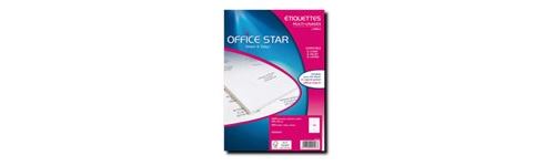 Office Star - Blanc - 105 x 35 mm 1600 étiquette(s) (100 feuille(s) x 16) étiquettes