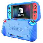 Coque pour Nintendo Switch OLED avec Poignée Ergonomique FONGWAN Coque Dockable Anti-rayures et Antichoc - Bleu