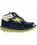 Kickers Childrens Unisex Hi Bolt Classic Kids Navy Boots - Blue Patent Leather - Size UK 9 Kids