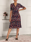Jolie Moi Samara Floral Print Wrap Front Midi Dress, Multi