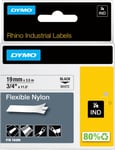 Dymo Rhino flexibel tape, 19 mm, svart på vit