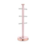 Tower Cavaletto Mug Tree, Holds 6, Stainless Steel, Pink & Rose Gold T826132PNK