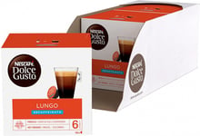 Nescafe Dolce Gusto Lungo Decaff Coffee Pods (Pack of 3, Total 48 Capsules)  