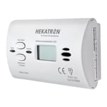 Hekatron 31-6300001-01-XX weiß Alarm with Battery, Co Sensor & Up to 10 Years of Performance-Carbon Monoxide Detector with Digital Display and Peak Value Memory, 3 V, one Size