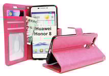 Crazy Horse Wallet Huawei Honor 8 (Hotpink)