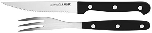 Judge Sabatier IV41 Steak Knife and Fork, High Grade Stainless Steel, Dishwasher Safe - 25 Year Guarantee