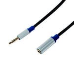 LogiLink Câble de raccordement Audio Premium Noir Rallonge 1,5 m Schwarz
