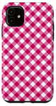 Coque pour iPhone 11 Carreaux carrés à carreaux vichy rose