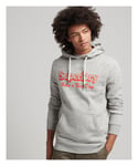 Superdry Mens Travel Hoodie - Grey Cotton - Size Small