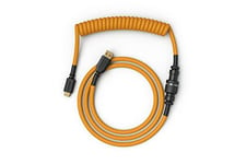 Glorious - Coiled Cable USB-C to USB-A - Coiled Mechanical Keyboard Cable, 1.37m, 5-pin Aviator Connector, Double-braided - Glorious Yellow