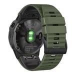 26 mm klockarmband i silikon för Garmin- och Corosklockor - Militärgrön / Svart Grön