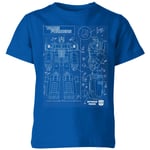 Transformers Optimus Prime Schematic Kids' T-Shirt - Royal Blue - 11-12 Years