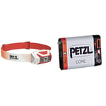 PETZL Actik Core, Rechargeable Front Lamp, Red, U, Unisex-Adult & Core Rechargeable Battery