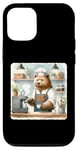 Coque pour iPhone 13 Pro Bear As Barista In Cozy Shop. Machine à expresso pour café latte