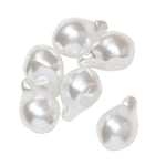 Droppformade akrylpärlor med en look av sötvattenspärlor 15x20 mm 6 st
