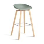 HAY About a Stool 32 High barstol såpat ekstativ 2.0 Fall green-rostfritt stålstöd