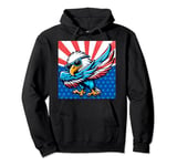 Patriotic Dabbing Bald Eagle 4th Of July American Flag Pullover Hoodie