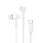 Belkin SoundForm Wired Earbuds with USB-C Connector, In-Ear Earphones w/ Microphone - Headphones for iPhone 15, iPad Mini, Galaxy, Android, and More with USB-C Connector (USB-C Headphones) - White