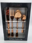 Kirkton House 16 Piece Cutlery Set Copper 4 Place Settings NEW in Box FREE P&P