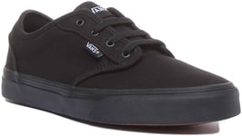 Vans Atwood Junior Lace Up Casual Trainer In Black UK Size  3 - 6