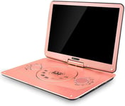 Chang Portable DVD Player,19-inch Large CD Screen Mobile DVD Player 5 Hours Long Standby,Support MP5 RMVB Format Digital HD LED LCD,Pink