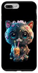 Coque pour iPhone 7 Plus/8 Plus Gamer Boba Jeu vidéo Chat Kawaii Neko Best Bubble Tea Chaton