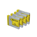 4 Yellow Ink Cartridge Compatible With Brother DCP 130C 135C 150C 350C LC970