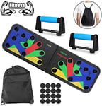 Prime Home Push Up Board Portable Fitness Workout Push-up Tools Pushup Stands Push Up Bar 12 in 1 Come With Portable Backpack Non-slip Stickers