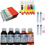 Refillable Cartridges & 500ml Refill INK For CANON PIXMA ip7250 MG5450 MG5550