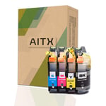 AITX Ink Cartridge Compatible with Brother DCP-J4110DW, MFC-J4410DW, J4510DW, J4610DW, J4710DW Printer, Replacement for Brother LC125XL LC127XL Ink Cartridges (Black/Cyan/Magenta/Yellow, 4-pack)