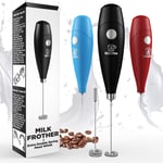 Milk Frother - Coffee Frother Electric Whisk - Powerful Latte Cappuccino Frother Wand – Hot Milk Foam Maker - Best Soya Milk Mixer - Free eBook - Extra Whisk Worth £3.97