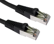 Short Black 0.25m Ethernet Cable CAT6 Full Copper Screened Network Lead FTP 25cm