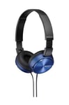 Sony ZX310AP On-Ear Headphones Compatible with Smartphones, Tablets and MP3 Devices - Metallic Blue