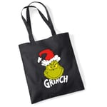 Official The Grinch Santa Hat Tote Bag Christmas Holiday Print Cotton 38 x 42cm
