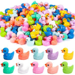 200 st Mini Ankor 10 Färger Små Anka Figurer Mini Resin Ankor Plast Små Miniatyr Ankor Bulk för Dockhus Dekoration Mikro Fe-trädgård Landskap A 10pcs