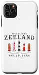 Coque pour iPhone 11 Pro Max Zélande, côte de la mer du Nord Pays-Bas, phares dessin