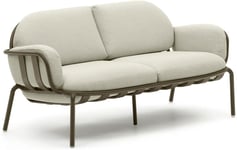 Joncols, Udendørs 2-personers sofa, moderne, nordisk, metal by Kave Home (H: 72 cm. x B: 164 cm. x L: 80 cm., Grøn/Beige)
