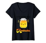 Womens Kombucha tea slogan Keep calm and drink Kombucha V-Neck T-Shirt