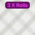 Job Lot Of 3 Holden Check Tartan Wallpaper Checked Plaid Chequered Grey Yellow
