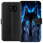 Samsung Galaxy S7 Svart Plånboksfodral Blå Varg