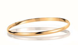 Armbånd gull. Classic armring buet profil, gult gull 14 kt, 4 mm - 01GU4065