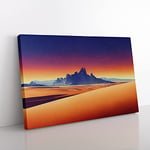 Desert View Vol.3 Canvas Wall Art Print Ready to Hang, Framed Picture for Living Room Bedroom Home Office Décor, 50x35 cm (20x14 Inch)